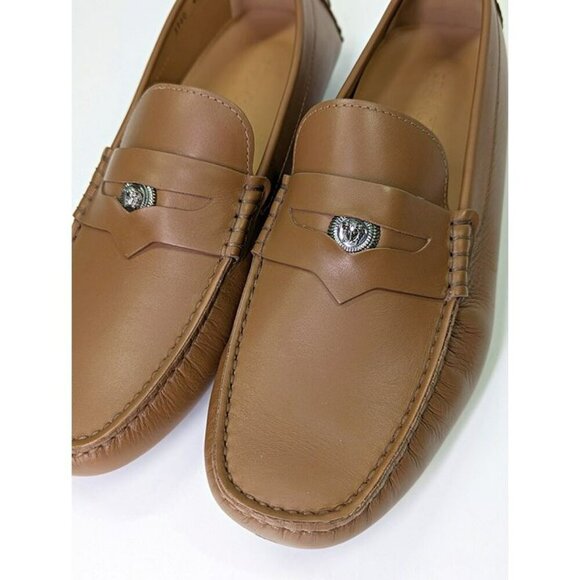 Versace Men's Medusa Coin Biggie Leather Slip On Penny Drivers Size 43 MSRP $775 - Picture 5 of 11